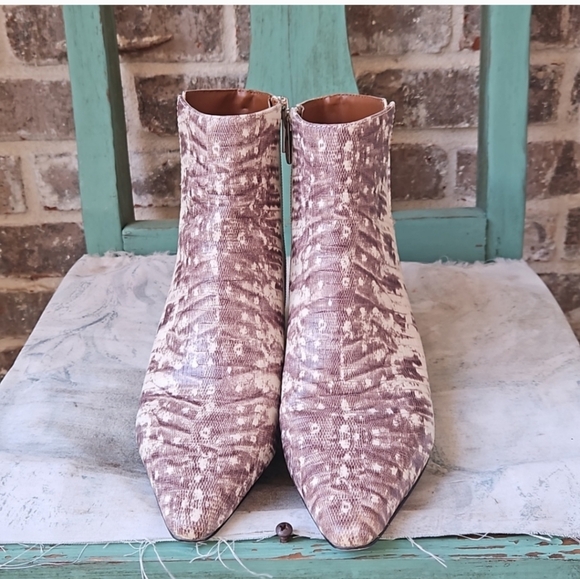 Franco Sarto Roccio Reptile Beige Sandria Chelsea Booties - Picture 4 of 7